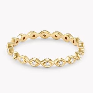 🌸KENDRA SCOTT NICOLETTE BAND RING - 14K YELLOW GOLD/WHITE DIAMONDS - SIZE 9